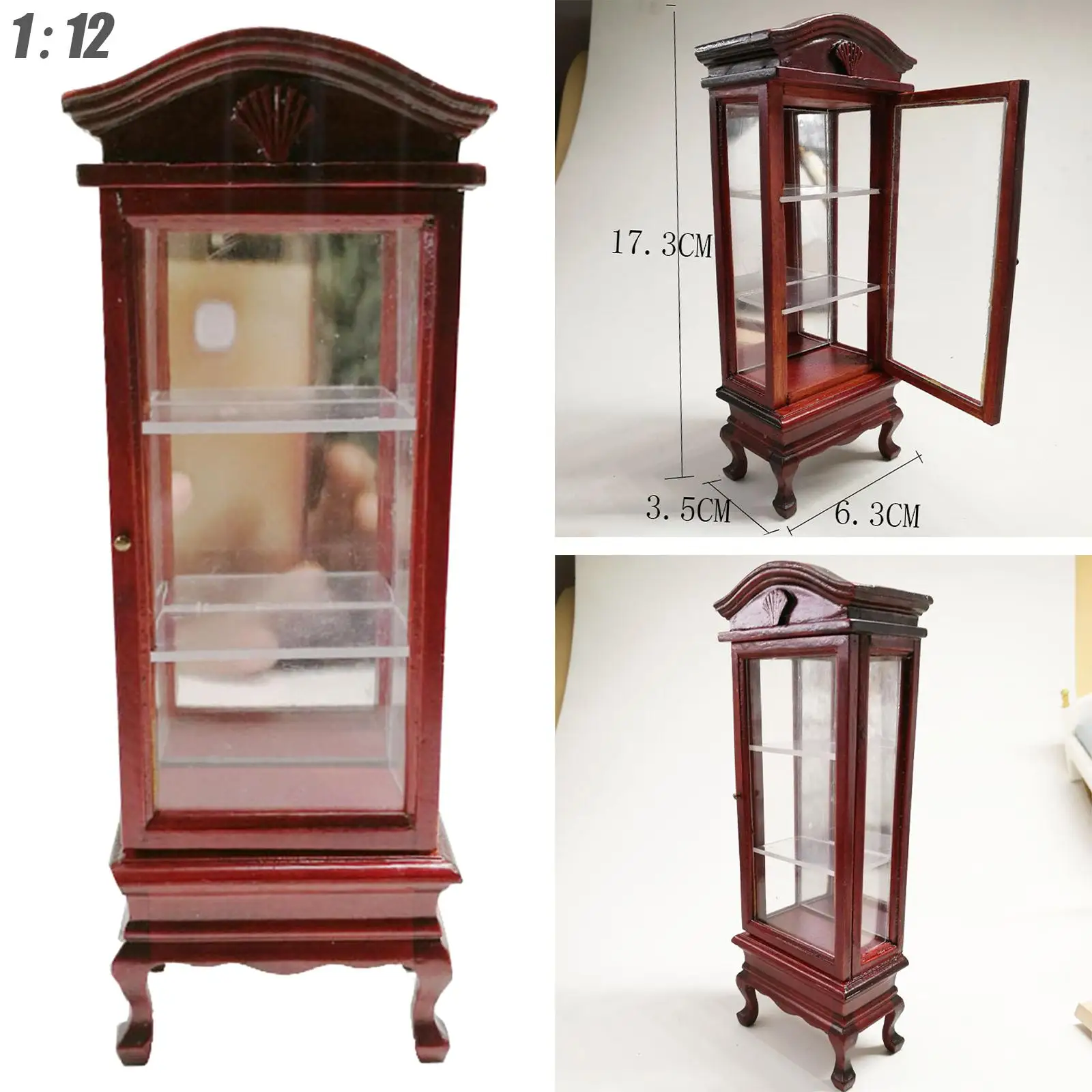 

Cabinet Model Furniture 1:12 Scale Photography Props Shelf for Holiday Gifts