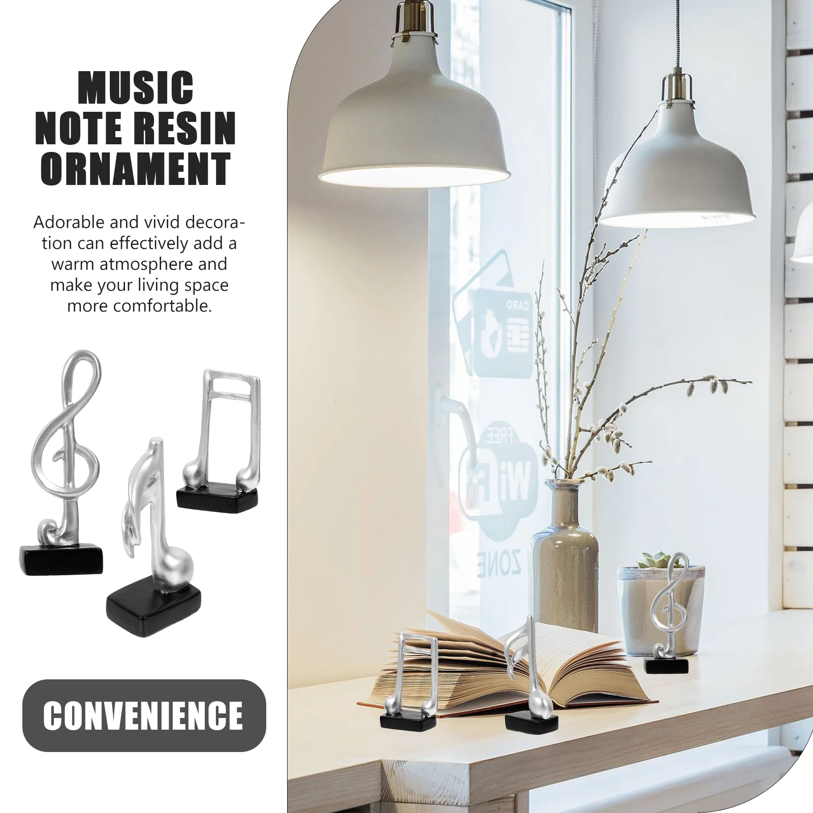 3 шт. украшения с музыкальной нотой домашний декор настольная скульптура
