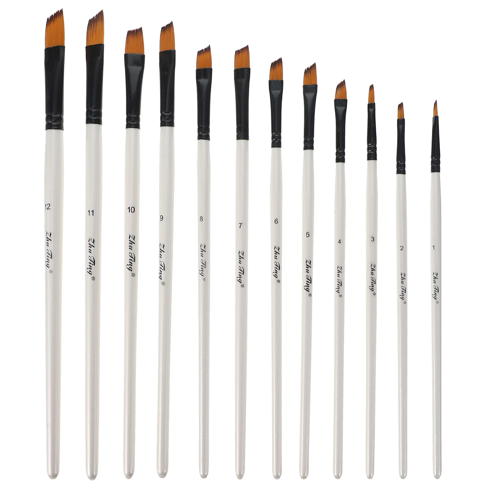 

Brush Painting Watercolor Brushes Set Oil Acrylic Drawing Nylon Artist Hair Flat Gouache Supplies Professional Pens Kids Wood