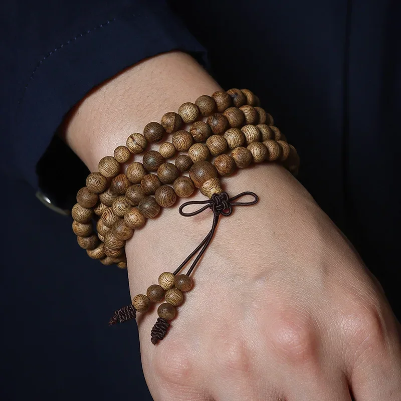 Индонезийский браслет из агарового дерева четки 108 шт. ожерелье бисера Будды