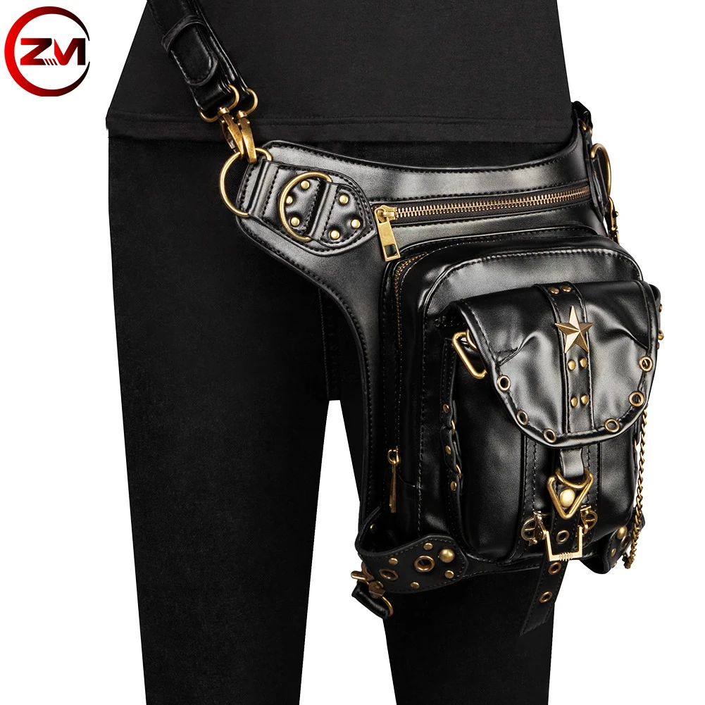 

Pop Rock Steampunk Waist Leg Bags Women Men Victorian Style Holster Bag Motorcycle Thigh Hip Belt Packs Messenger Shoulder Bags