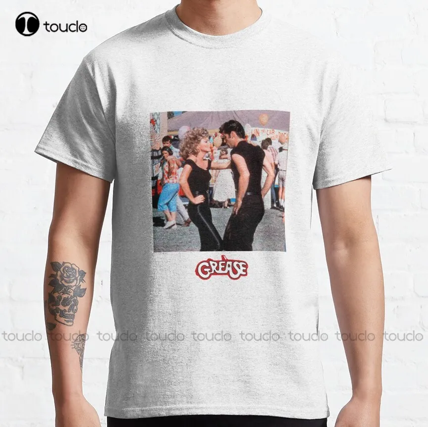 

Классическая футболка Дэнни и песчаная смазка, Джон травольта, Оливия, Ньютон Джон, Модная креативная забавная футболка для отдыха