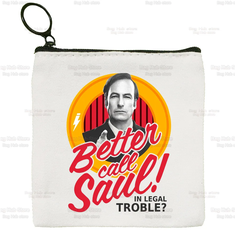 Better Call Saul Canvas Coin Purse Coin Purse Collection Breaking TV Show Canvas Bag Small Wallet Zipper Key Bag Hand Gift