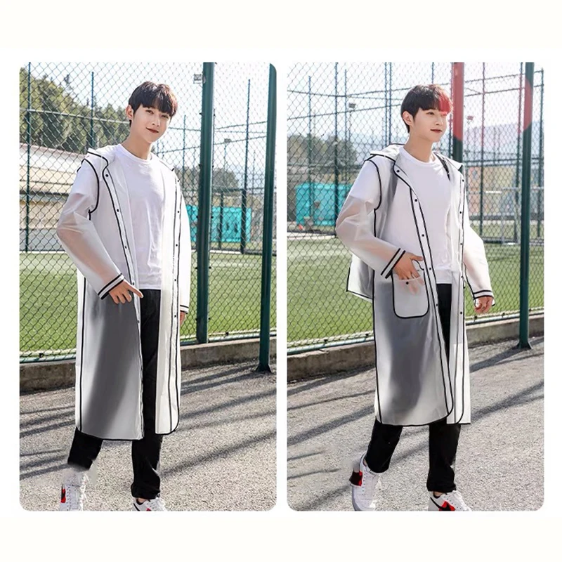 Lightweight Women Men Long Raincoat Fashion Adults Riding Motorcycle Rain Poncho Outdoor Hiking Camping Fishing Jacket Wear