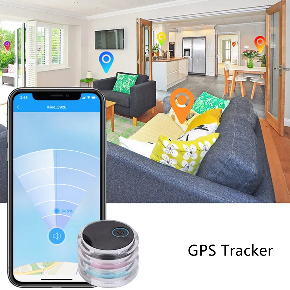 

ABS Circular Mini Tracker Anti-lost Wireless Bluetooth5.0-compat Car Child Wallet Key Finder Locator