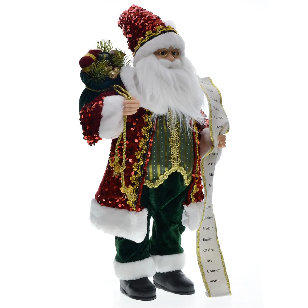 

Новинка 2023, 45 см, кукла Санта-Клаус с красными блестками, украшение на рождественскую елку, жидкость, новогодний подарок для детей, украшение на окно магазина