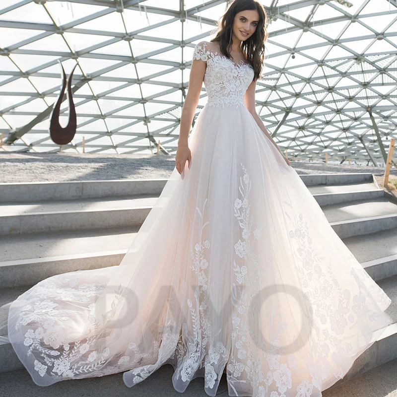

Elegant Wedding Dress Luxury Exquisite Appliques Beading Ruffled Tulle Buttons Sweetheart Vintage Vestido De Novia Women
