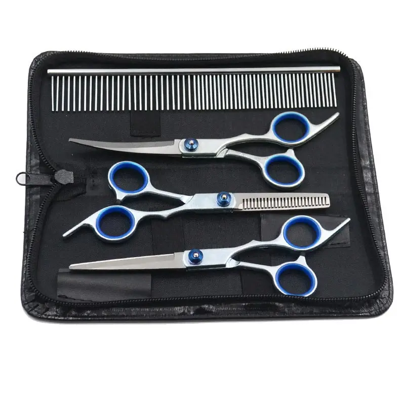 

5pcs/set Comb Barber Scissors Steel Tools Cat Dogs Animal Suit Stainless Pet Grooming Professional