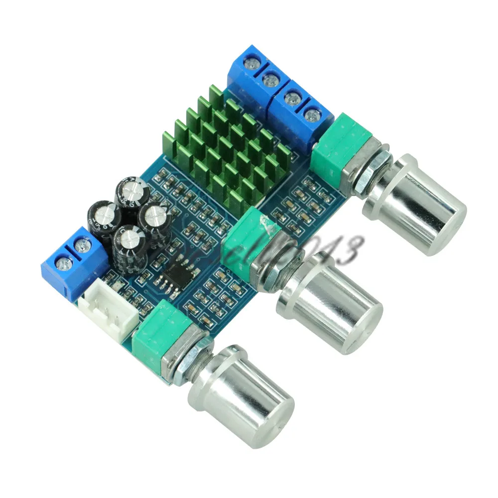 

DC 12V 24V 80W x 2 Dual channel Digital Audio TPA3116D2 Treble Bass Regulating Preset Pre amplifier Board