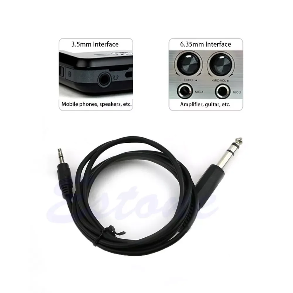 

5Ft 1.5m 1/4" 6.35mm TRS Stereo Male to 1/8" 3.5mm Male Plug Aux Cable Cord Char