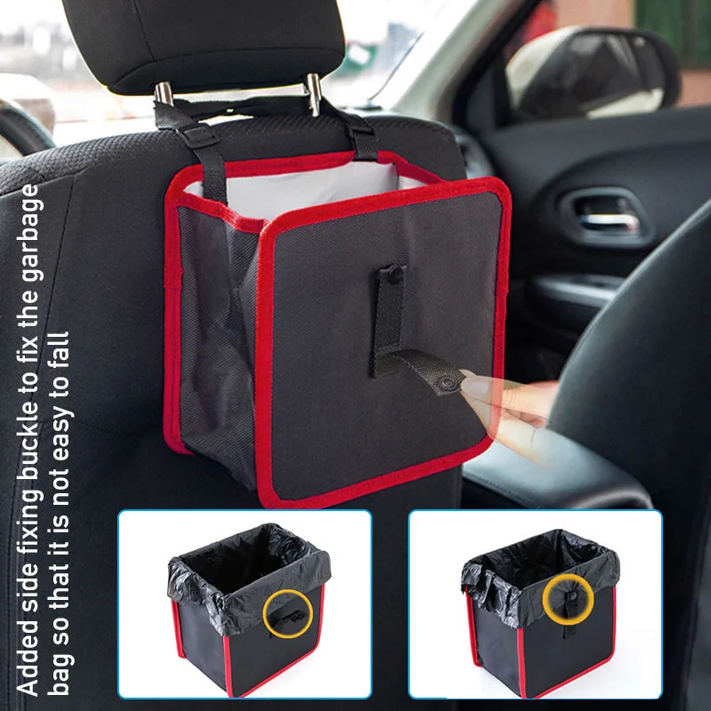 

Car Front and Rear Hangable Trash Can Car Multifunctional Trash Can Folding No Space Trunk Organizer Car Interior Supplies