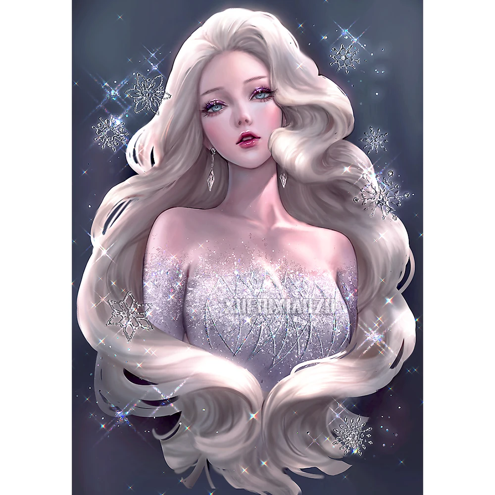 

5D Diy Diamond Mosaic Disney Frozen Princess Aisha Cartoon Diamond Embroidery Children's Gift Set Art Home Decoration Gift