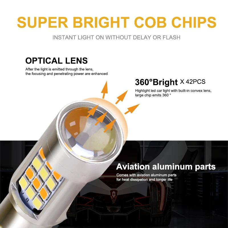 Сигнальная лампа 1 шт. двухцветная СВЕТОДИОДНАЯ 1157 Bay15d P21/5 Вт T20 Led 7443 W21 5 3157 P27/7