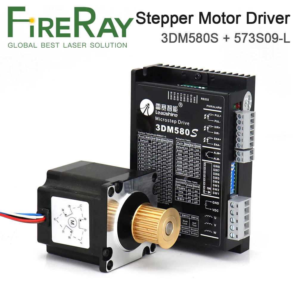 FireRay Leadshine 3-фазный шаговый драйвер 3DM580 Двигатель 573S09-L 0 9 Нм 573S15-L 1 3 для станка