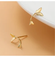 s925 sterling silver butterfly earrings temperament advanced sense of niche design sense of versatile jewelry earrings tassels