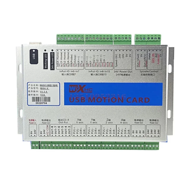 Горячая распродажа! Xhc Mkx-v 3/4/6 оси USB карта управления движением Mach3 Cnc 4/6