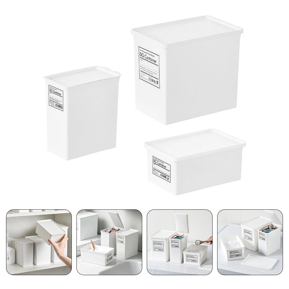 

Storage Container Laundrypowder Box Washing Bin Organizersundries Cereal Detergent Room Bins Pantry Cubby Keeper Dispenser Dry