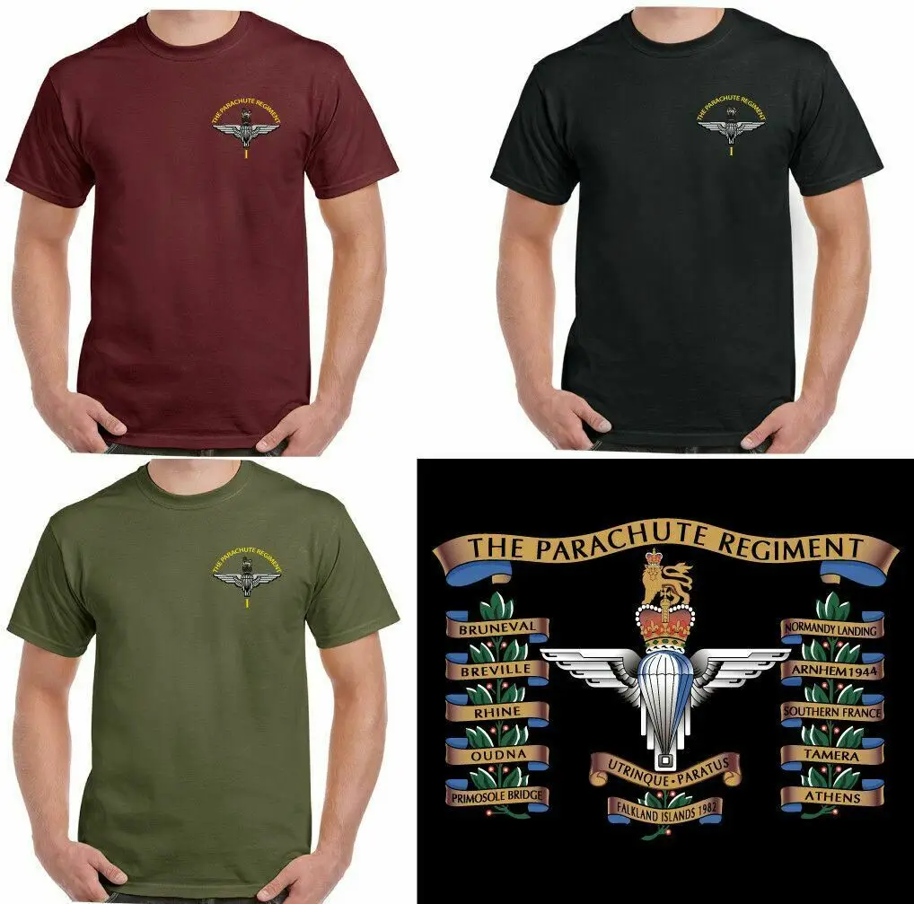 

The Parachute Regiment T-Shirt Mens 1 2 3 4 Para Reg Paratrooper Battle Honours