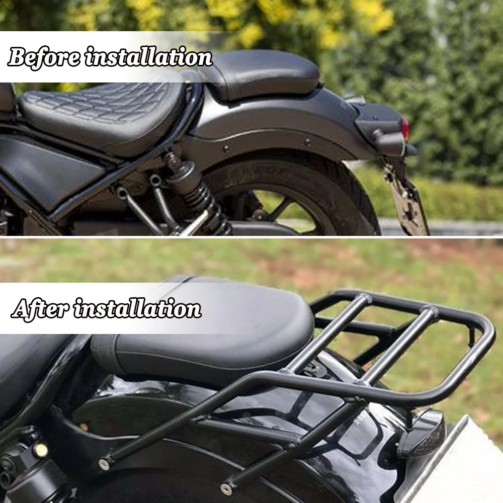 Motorcycle Steel Luggage Rack Rear Carrier Fender Fairing Passenger Grab Handle For Honda Rebel CMX500 CMX300 2017-2021 2022 CMX enlarge