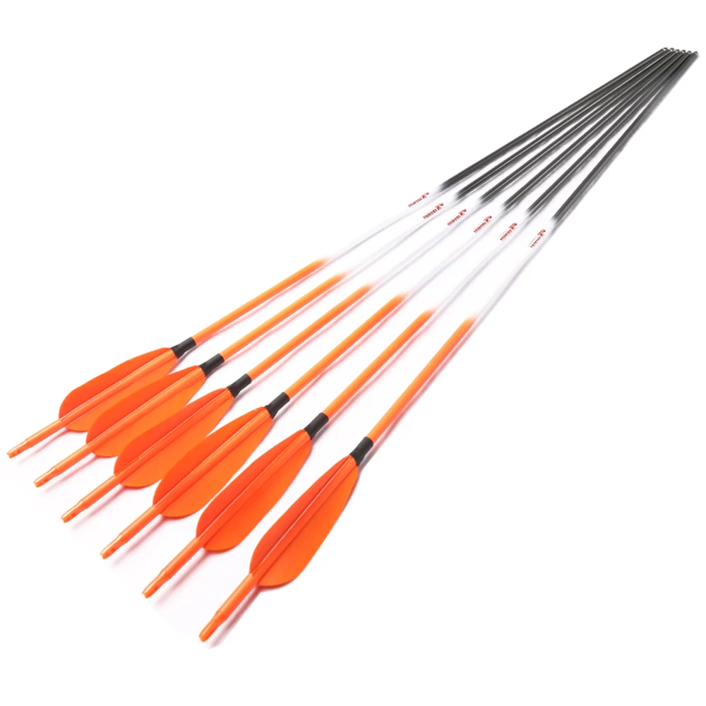 

12pcs Linkboy Archery Arrow ID6.2MM Spine 300 340 400 28/29/30inch 75gr Tips 5inch Turkey Feather Compound Bow Hunting Shooting