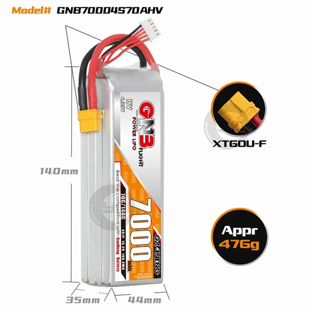 Gaoneng GNB 4S HV 15.2V 7000mAh 70C Lipo XT60