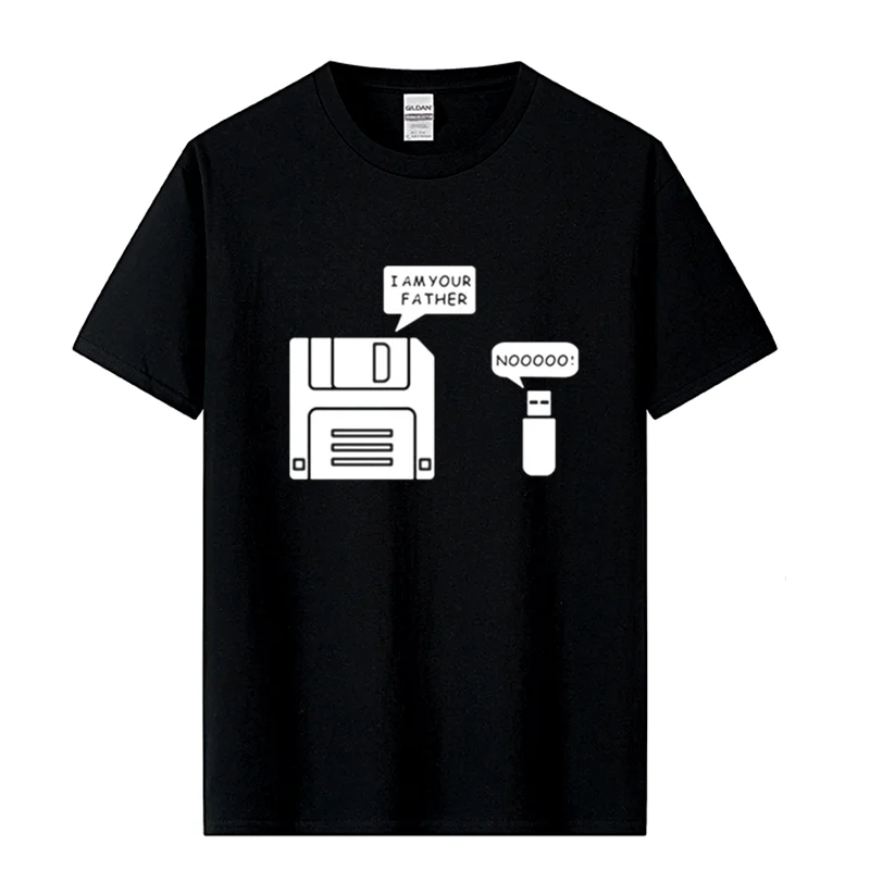 

New USB Floppy Disk I am Your Father T Shirt Humor Disk T-shirt Harajuku Streetwear Casual Camisetas Hombre Mans New Tshirt