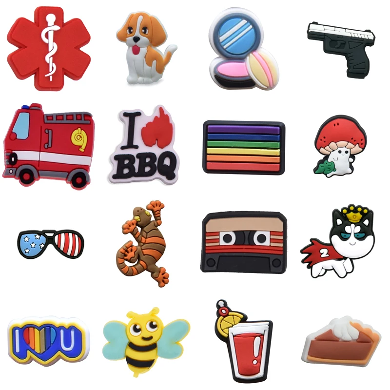 

1Pcs Fashion PVC Shoes Charms for Croc Wristband Hole Slipper Decoration DIY Accessories Buckle Pins Kids Adult Party Gifts