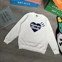 human made crew neck pullover white classic casual printed heart letters men women 11 sweatshirt human made hoodie