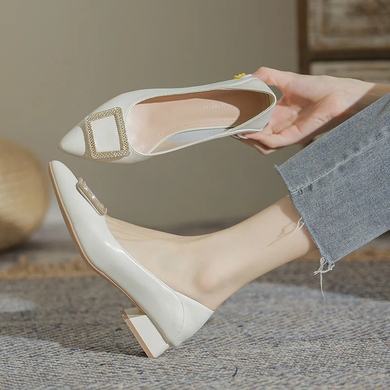 

Shoes Woman Flats Female Moccasin Casual Sneaker Modis Soft Pointed Toe Buckle Slip-on Shallow Mouth Loafers With Fur Dress Genu