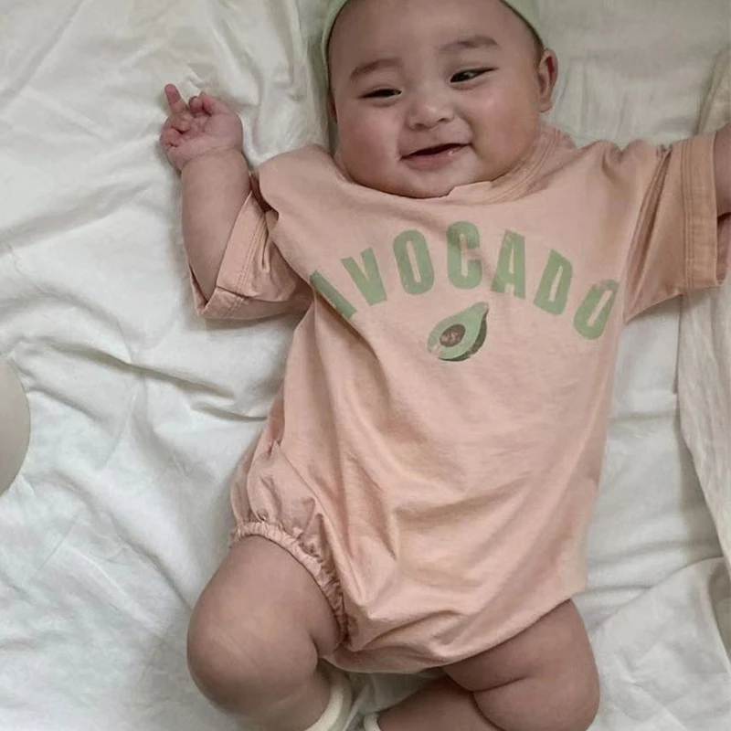 

Детский хлопковый комбинезон с коротким рукавом, в Корейском стиле