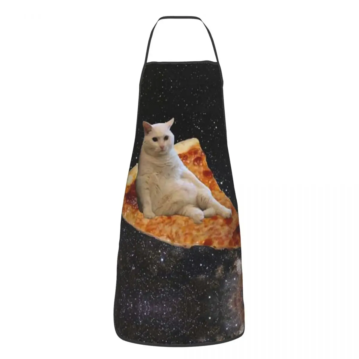

Space Pizza Cat Meme Apron Women Men Unisex Bib Funny Animal Cooking Kitchen Tablier Cuisine Chef Gardening