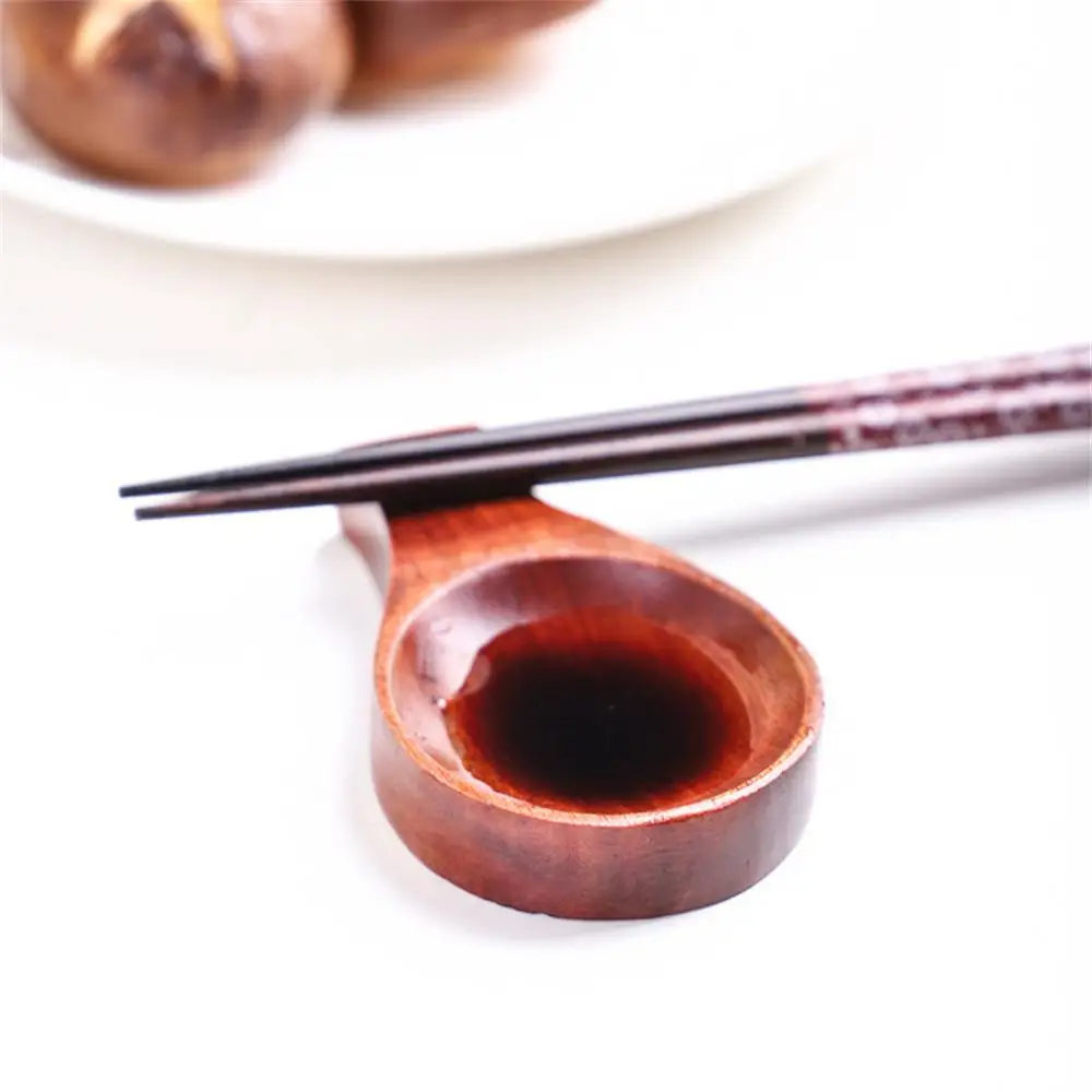 

Wooden Chopsticks Holder Soy Sauce Mustard Dish Two-use Small Phoebe Sauce Dish Desktop Sauce And Vinegar Seasoning Small Dish