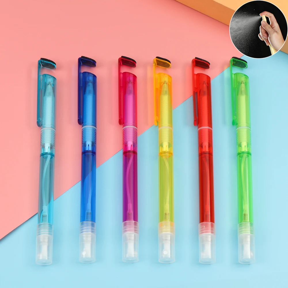 

3-in-1 Spray Gel Pen Ballpoint Pen Black Ink Portable Refillable Cleaning Pen Phone Hold Stand Pen Wipe Screen Sanitizing Spray