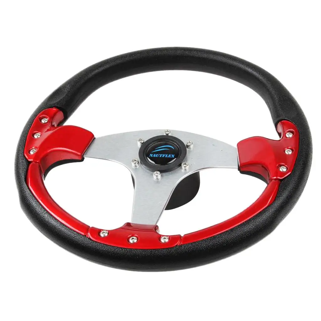 

350mm Non-directional 3 Spoke 3/4" 19mm Marine Pontoon Sport Steering Wheel