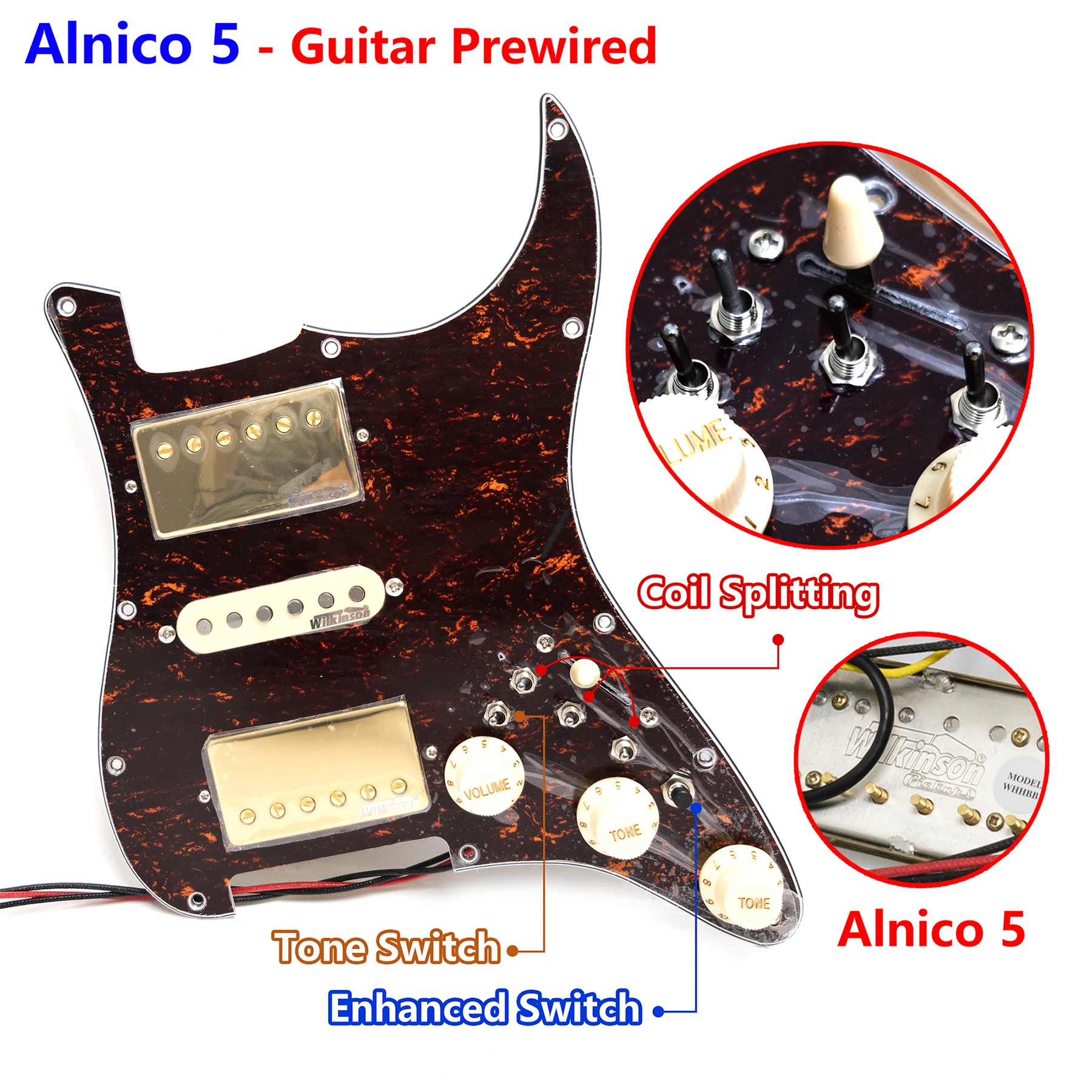 Предварительно смонтированная накладка для гитары с катушкой набор