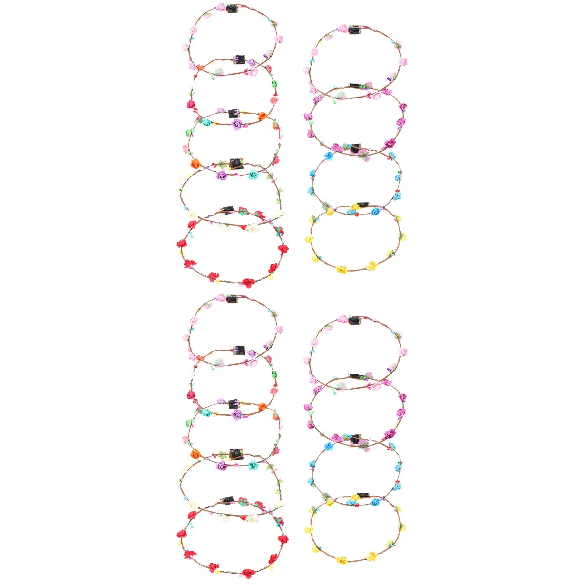 

18 pcs Flower Crown Headbands Party Wreath Headdress Party Headbands for Women Girls (Colorful, Milk White, Pink,