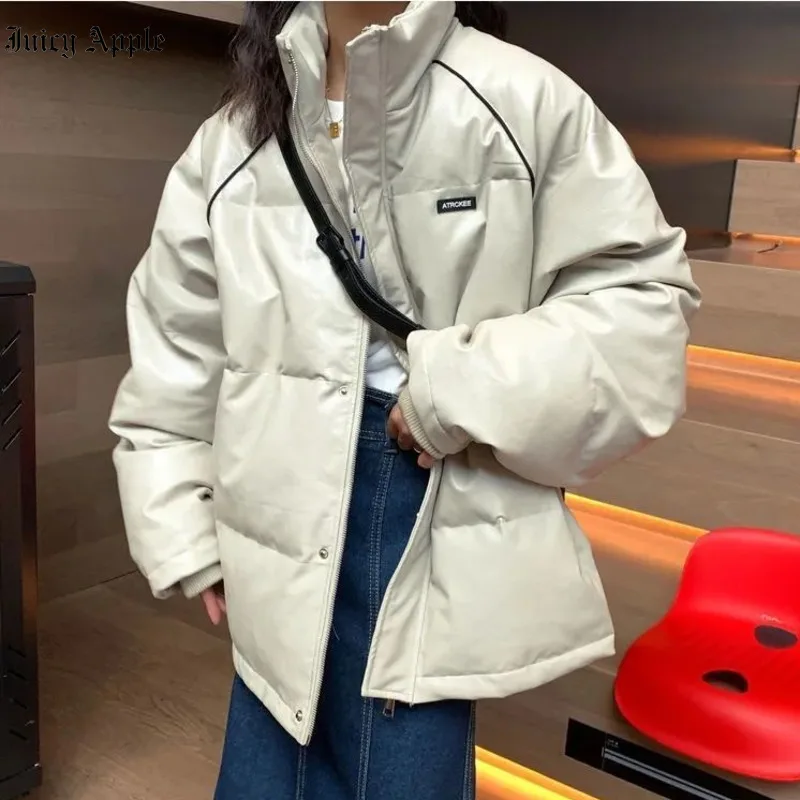 Streetwear Stand Collar Warm Winter Thick Jacket Women 2022 Solid Color Parka Fashion Casual Coats For Woman Clothing Female Y2k