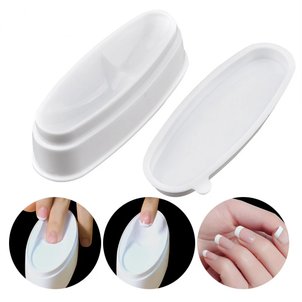 

1Pcs White Nail Dipping Powder French Tray Manicure Mold Nail Dip Container For Nail Art Tool