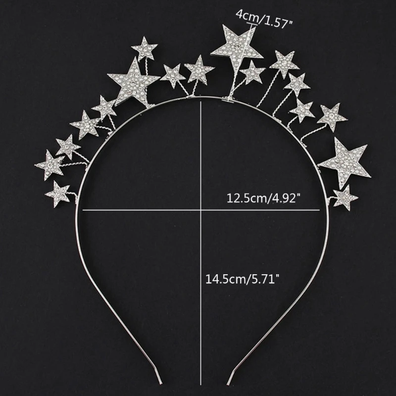 

Dainty Star Shape Headband Dainty Festival Presents for Queen Bride Hair Hoop Christmas Headband Wash Face Headband Rhinestone