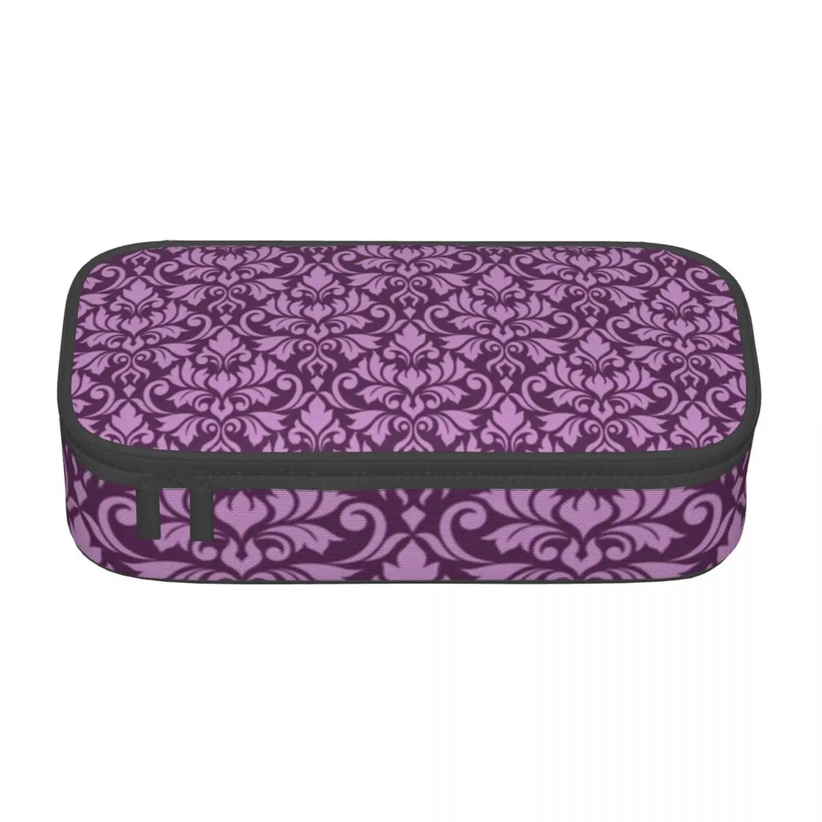 

Pink Baroque Floral Pencil Case Vintage Print Elementary School Large Zipper Pencil Box Girls Boys Vintage Pen Bag