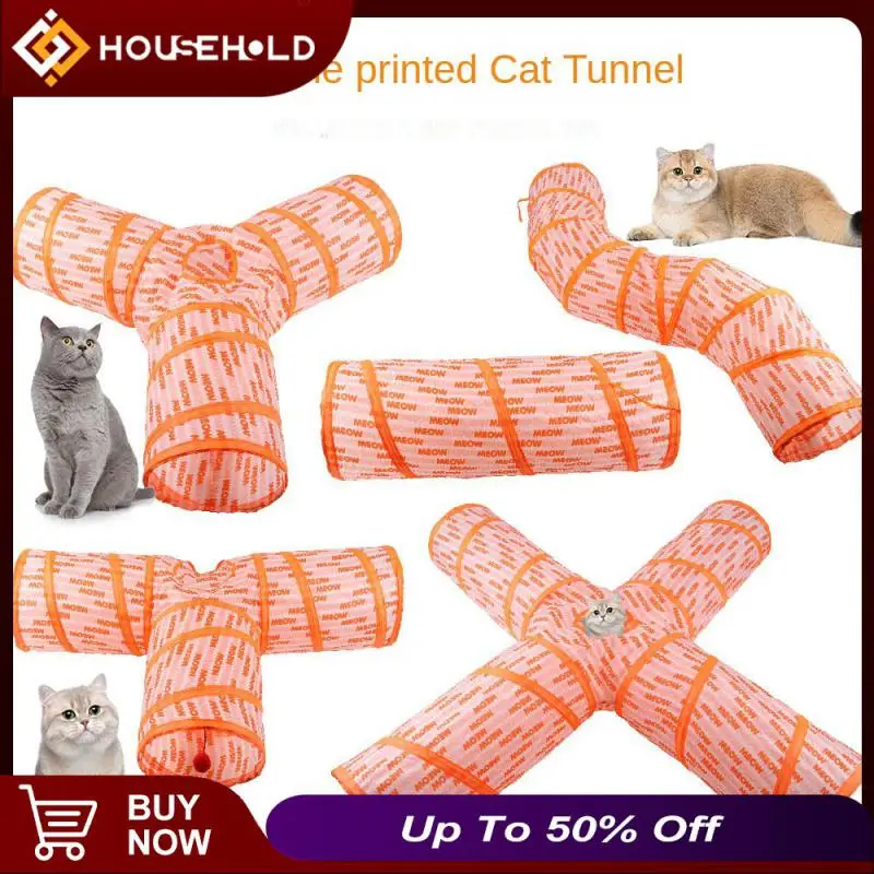 

Cat Kitty Training Interactive Fun Toys Puppy Kitten Rabbit Play Tunnel Tube Foldable 4 Ways Cats Tunnel Cat Toy Convenient