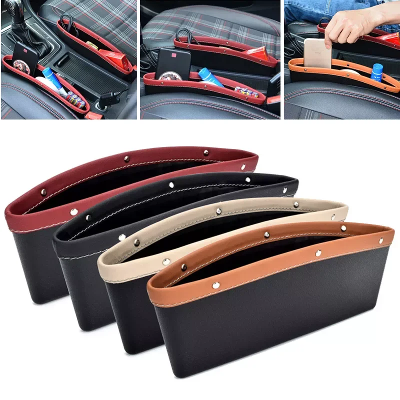 

Seat Slit Gap Storage Pocket PU Leather Pocket Auto Interior Goods Organizer Useful Seats Bag Space Saver Car Accessories