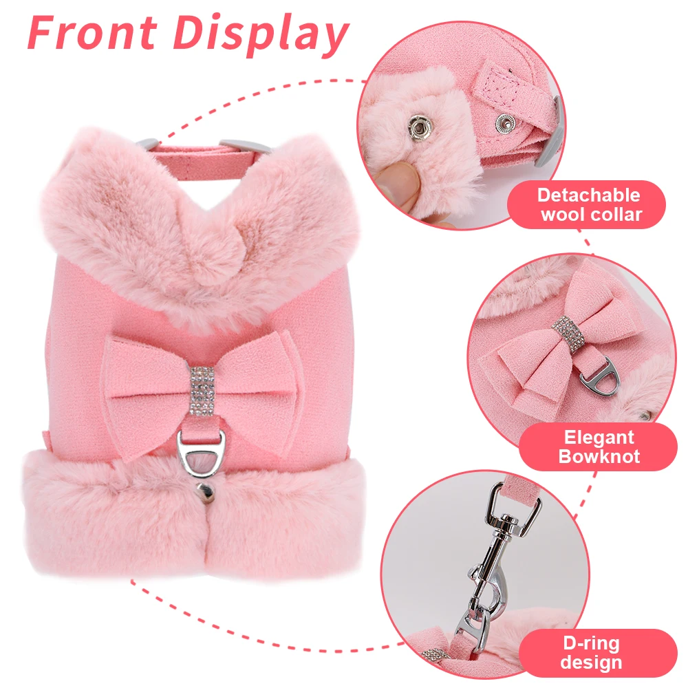 

Clothing Bulldog Chihuahua Yorkie Cat Pets For Cute Pug Winter Dog Puppy French Leash Harness Clothes Warm Set Small Vest Dog