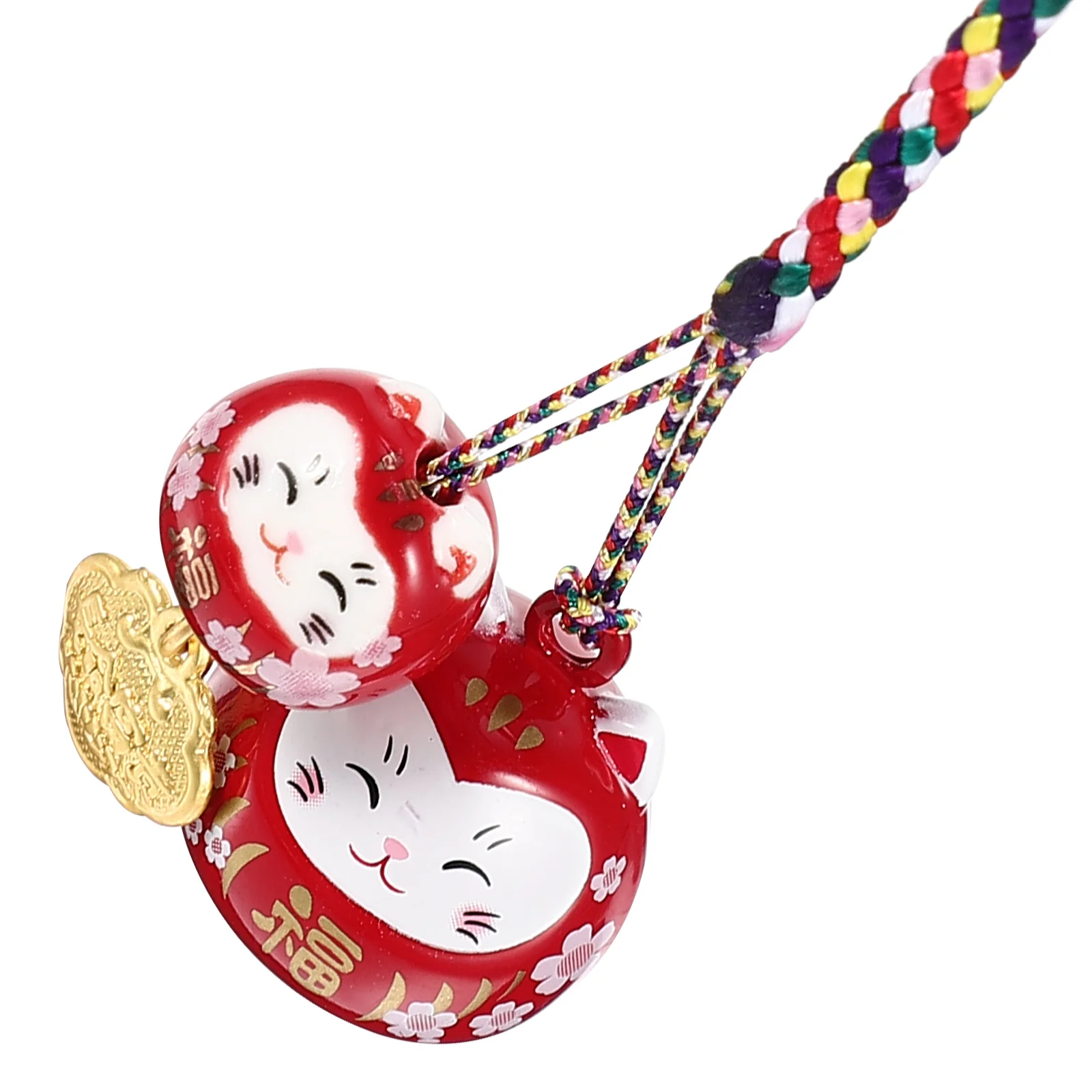 

Cat Charm Pendantlucky Hanging Decoration Car Keychain Luck Ornament Chinese Kawaii Japanese Fortune Rearview Mirror Shui