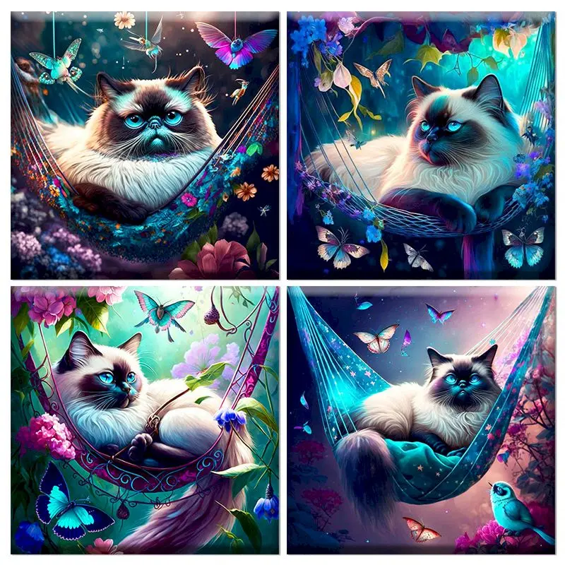 

GATYZTORY Pictures By Number Butterfly And Cat Animal Kits Home Decor Acrylic Painting By Number Drawing On Canvas Handicraft Gi