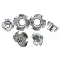 102050pcs zinc plated four claws nut m3 m4 m5 m6 m8 m10 speaker t nut blind pronged insert knock tee nuts for furniture