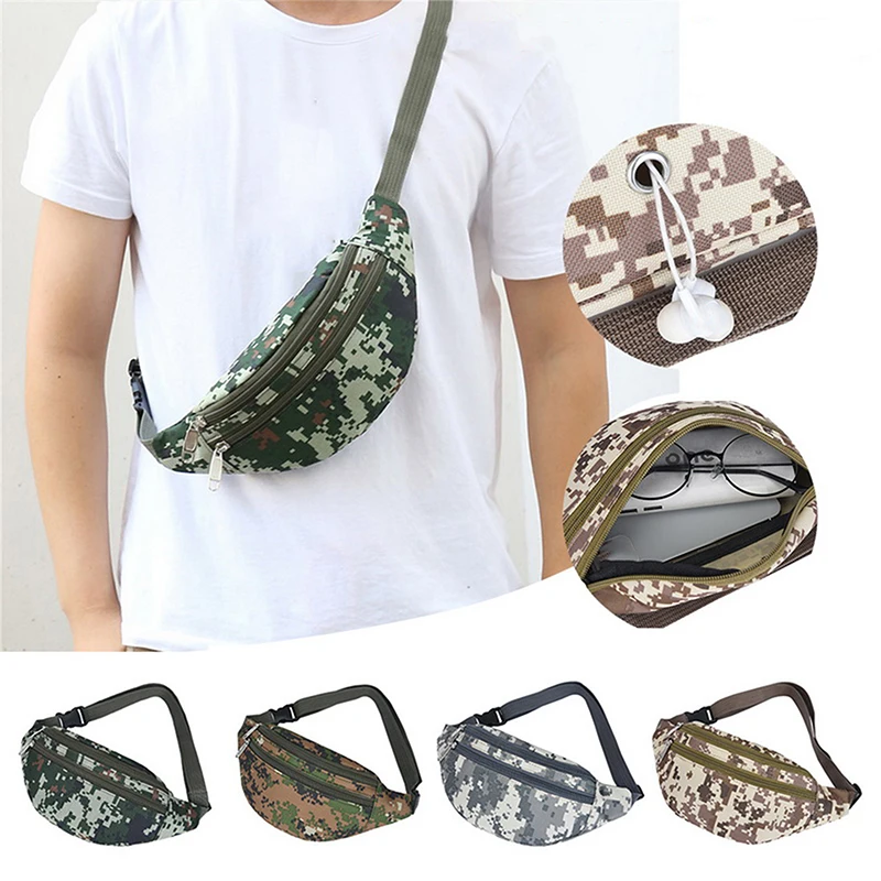 

Camouflage Sports Men Waist Pack Male Chest Belt Bags Durable Canvas Hip Bum Military Bag Women Pouch Zipper Pocket New Arrival