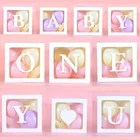 Прозрачная коробка с надписью размером 30 см, Детские шары на день рождения, праздник для маленьких мальчиков и девочек, украшение для первого детского дня рождения