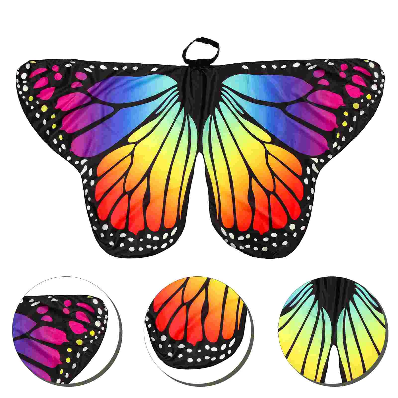 

Cosplay Costume Butterfly Shawl Fashion Scarf Butterflies Wings Cape Cloak 135X60CM Festival Party Colorful Polyester Child