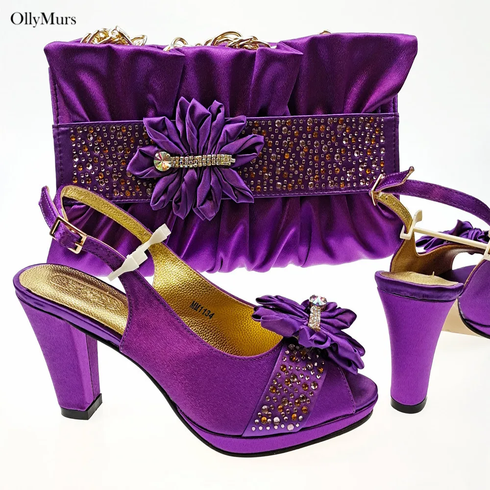 

Новейшие Модные босоножки, женская обувь и сумка, подходящие к комплекту, нигерийский дизайн, высокие каблуки, товар для вечервечерние